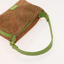 ETRO Paisley Schultertasche PVC Canvas 2er-Set Grün Braun Auth BA3734-13
