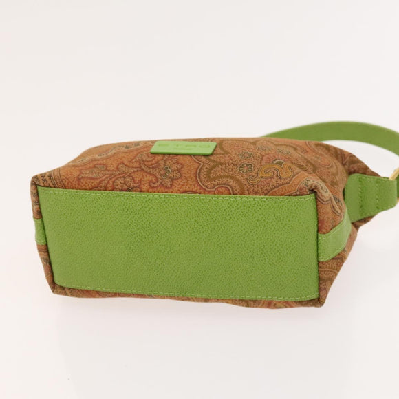 ETRO Paisley Schultertasche PVC Canvas 2er-Set Grün Braun Auth BA3734