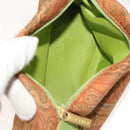 ETRO Paisley Schultertasche PVC Canvas 2er-Set Grün Braun Auth BA3734-17