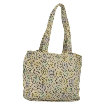 CHANEL Camelia COCO Mark Tote Bag Cotton Multicolor CC Auth BA3738