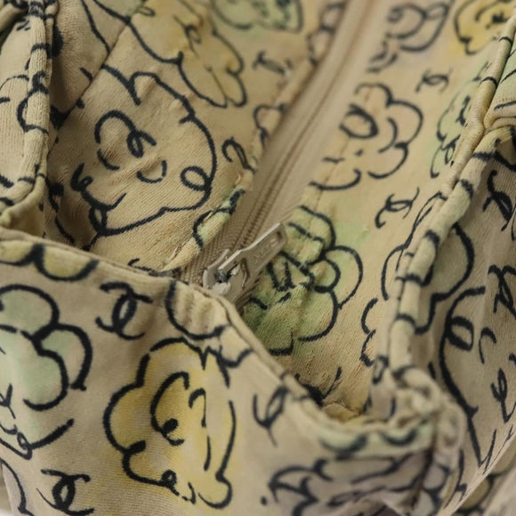 CHANEL Camelia COCO Mark Tote Bag Cotton Multicolor CC Auth BA3738