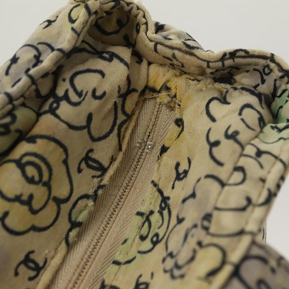 CHANEL Camelia COCO Mark Tote Bag Cotton Multicolor CC Auth BA3738
