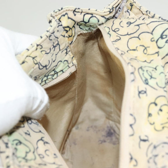 CHANEL Camelia COCO Mark Tote Bag Cotton Multicolor CC Auth BA3738