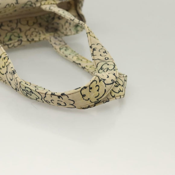 CHANEL Camelia COCO Mark Tote Bag Cotton Multicolor CC Auth BA3738