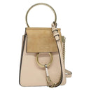 Chloe Fay Hand Bag Leather 2way Pink Gold Auth BA3740-1