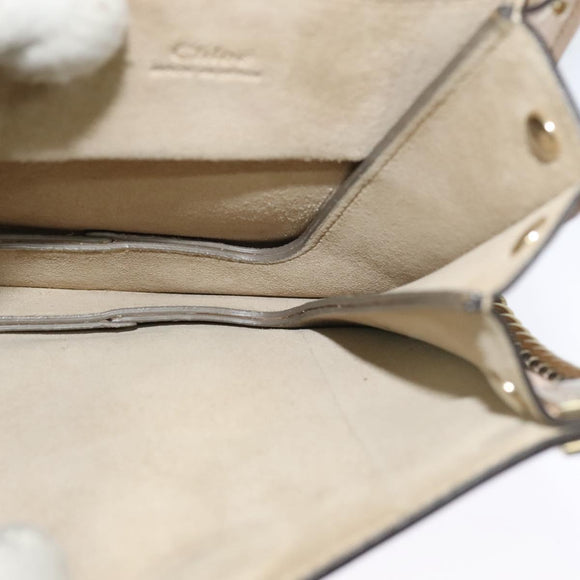 Chloe Fay Hand Bag Leather 2way Pink Gold Auth BA3740