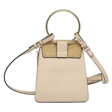 Chloe Fay Hand Bag Leather 2way Pink Gold Auth BA3740 - 0