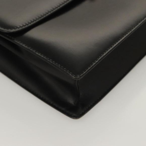 CELINE Shoulder Bag Leather Black Gold Auth BA3770