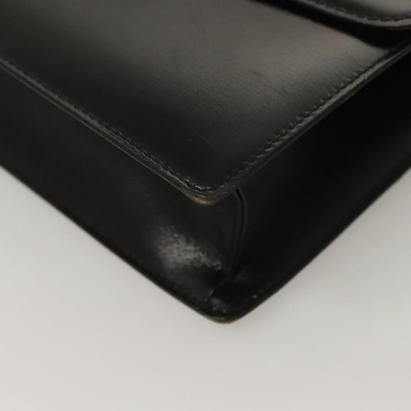 CELINE Shoulder Bag Leather Black Gold Auth BA3770