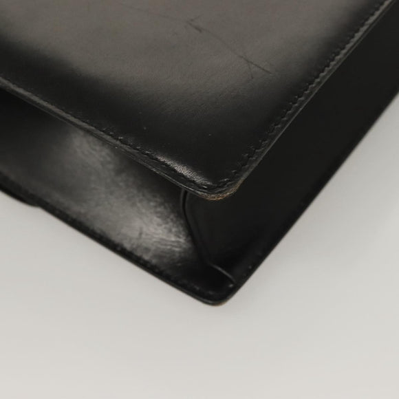 CELINE Shoulder Bag Leather Black Gold Auth BA3770
