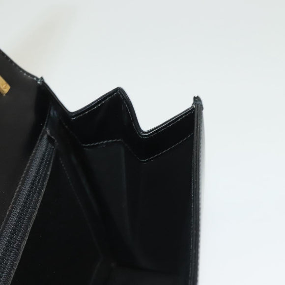 CELINE Shoulder Bag Leather Black Gold Auth BA3770