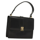 CELINE Shoulder Bag Leather Black Gold Auth BA3770-1