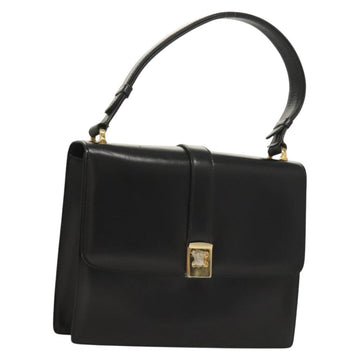 CELINE Shoulder Bag Leather Black Gold Auth BA3770