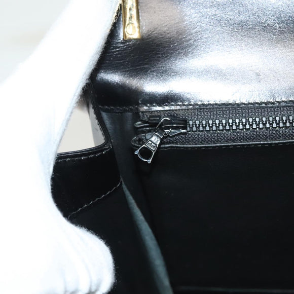 CELINE Shoulder Bag Leather Black Gold Auth BA3770