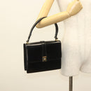 CELINE Shoulder Bag Leather Black Gold Auth BA3770-23