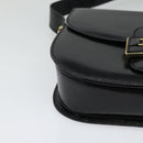 CELINE Sulky Shoulder Bag Leather Black Gold Auth BA3771-9