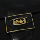 CELINE Sulky Shoulder Bag Leather Black Gold Auth BA3771-17