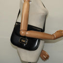 CELINE Sulky Shoulder Bag Leather Black Gold Auth BA3771-22