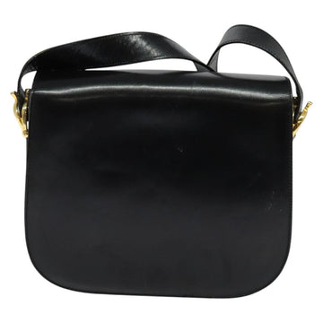 CELINE Sulky Shoulder Bag Leather Black Gold Auth BA3771 - 0