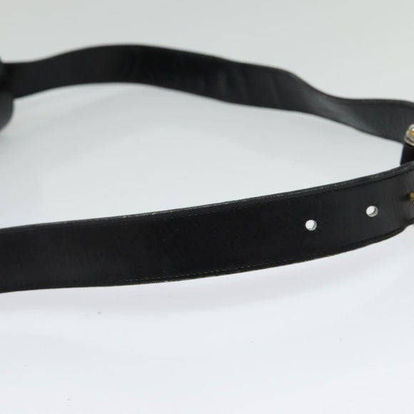 CELINE Sulky Shoulder Bag Leather Black Gold Auth BA3771