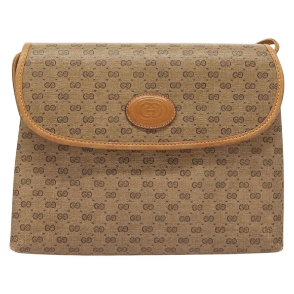 GUCCI Micro GG Supreme Shoulder Bag PVC Beige Gold 49 001 5548 Auth BA3774