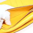 HERMES Bean Wallet Leather Yellow Auth BA3777-18