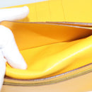 HERMES Bean Wallet Leather Yellow Auth BA3777-19
