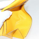 HERMES Bean Wallet Leather Yellow Auth BA3777-11