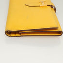 HERMES Bean Wallet Leather Yellow Auth BA3777-4