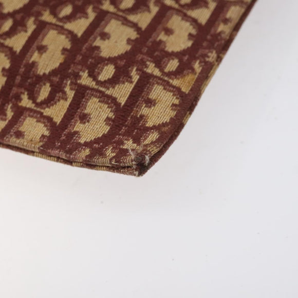 Christian Dior Trotter Canvas Shoulder Bag Red Gold Auth BA3780