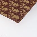 Christian Dior Trotter Canvas Shoulder Bag Red Gold Auth BA3780-13