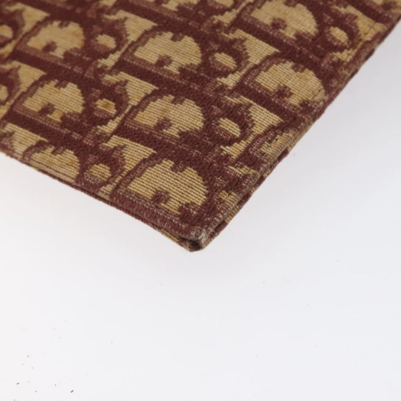 Christian Dior Trotter Canvas Shoulder Bag Red Gold Auth BA3780