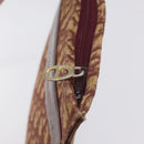 Christian Dior Trotter Canvas Shoulder Bag Red Gold Auth BA3780-15