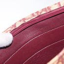 Christian Dior Trotter Canvas Shoulder Bag Red Gold Auth BA3780-13