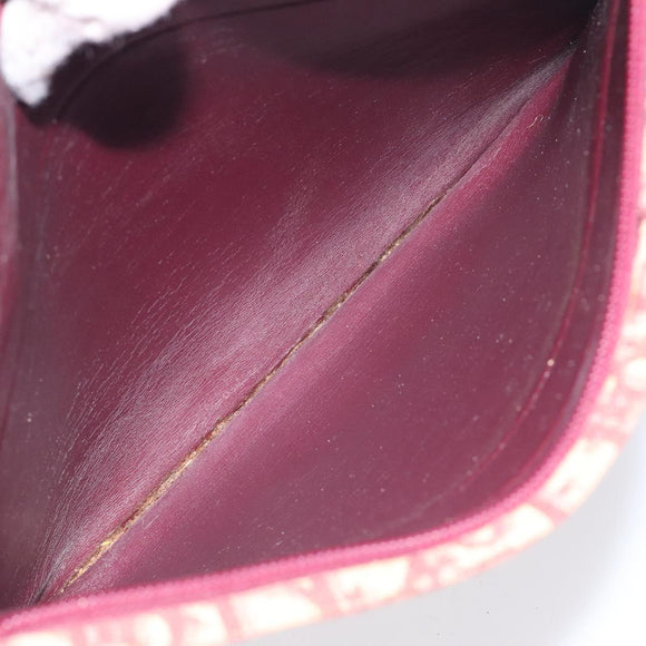 Christian Dior Trotter Canvas Shoulder Bag Red Gold Auth BA3780