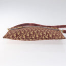 Christian Dior Trotter Canvas Shoulder Bag Red Gold Auth BA3780-9