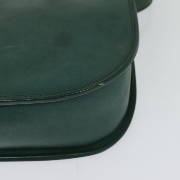 GUCCI Shoulder Bag Leather Green Gold 001 084 1036 Auth BA3781