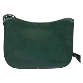 GUCCI Shoulder Bag Leather Green Gold 001 084 1036 Auth BA3781 - 0