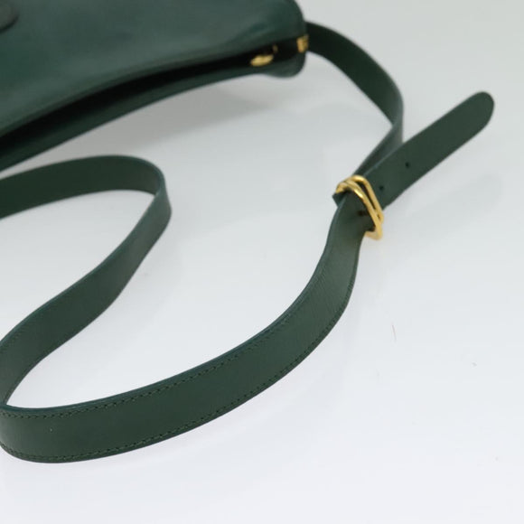 GUCCI Shoulder Bag Leather Green Gold 001 084 1036 Auth BA3781