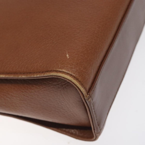 Burberrys Shoulder Bag Leather Brown Gold Auth BA3783