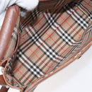 Burberrys Shoulder Bag Leather Brown Gold Auth BA3783-16