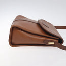Burberrys Shoulder Bag Leather Brown Gold Auth BA3783-4