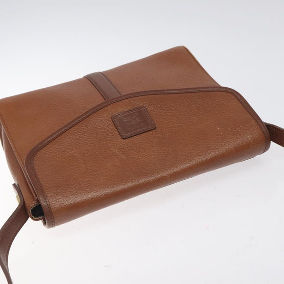 Burberrys Shoulder Bag Leather Brown Gold Auth BA3783