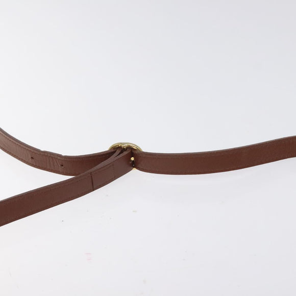 Burberrys Shoulder Bag Leather Brown Gold Auth BA3783