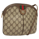 GUCCI GG Supreme Web Sherry Line Bag PVC Beige Gold 904 02 047 Auth BA3784-1