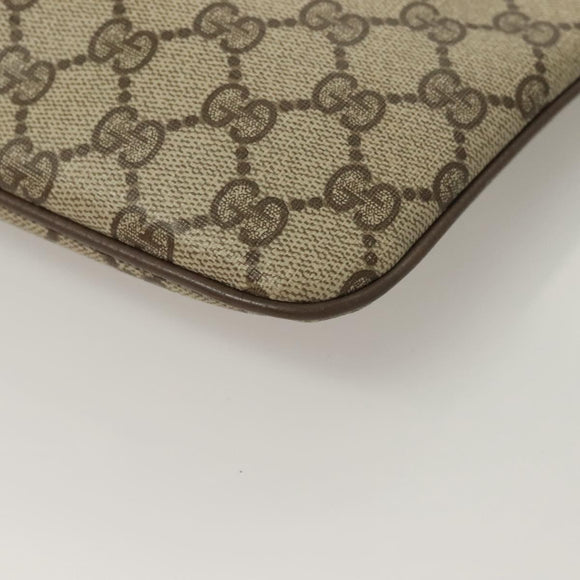 GUCCI GG Supreme Web Sherry Line Bag PVC Beige Gold 904 02 047 Auth BA3784