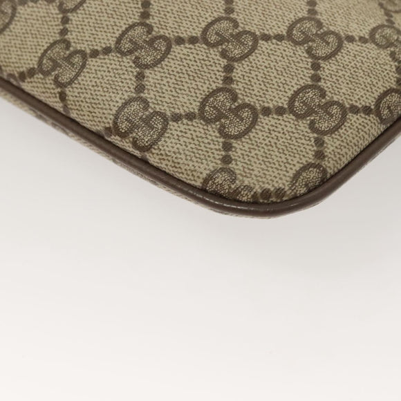 GUCCI GG Supreme Web Sherry Line Bag PVC Beige Gold 904 02 047 Auth BA3784