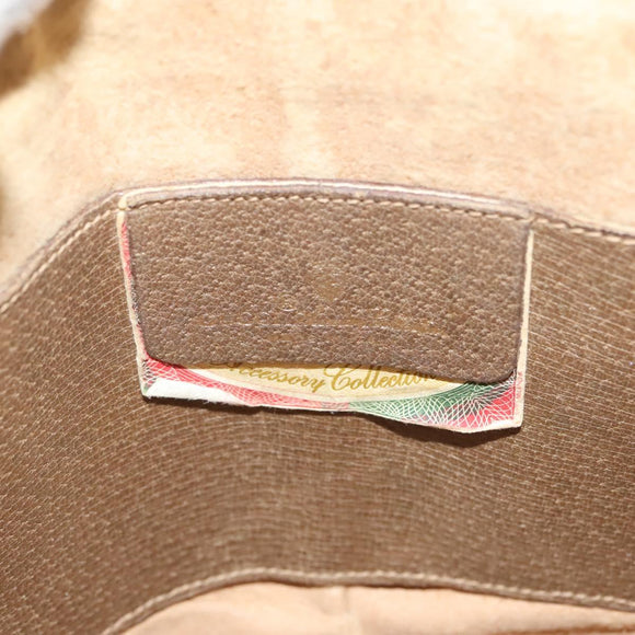 GUCCI GG Supreme Web Sherry Line Bag PVC Beige Gold 904 02 047 Auth BA3784