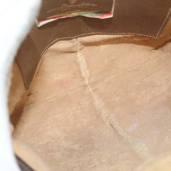 GUCCI GG Supreme Web Sherry Line Bag PVC Beige Gold 904 02 047 Auth BA3784