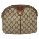 GUCCI GG Supreme Web Sherry Line Bag PVC Beige Gold 904 02 047 Auth BA3784-13